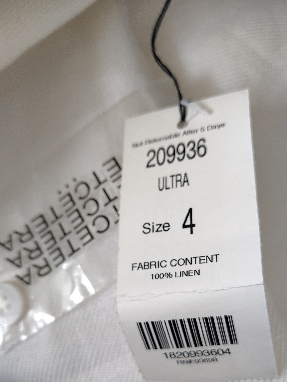 ETCETERA White 100% Linen Wide Leg Trousers Size 4 NWT Resort Wear - Picture 4 of 6